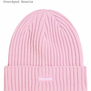 Supreme Pink Ribbed Fold-Over Beanie